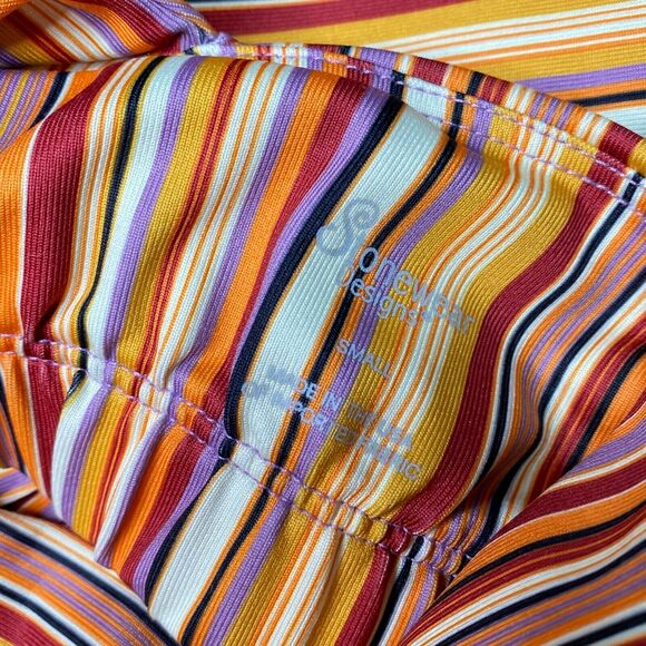 STONEWEAR DESIGNS | sz S Women's Orange Multi Stripe Cross Back Tank Dress - Picture 5 of 6